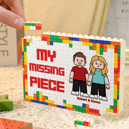 Personalized One-Sided Building Brick Block with Custom Names - Unique Couple Gift for Wedding or Anniversary
