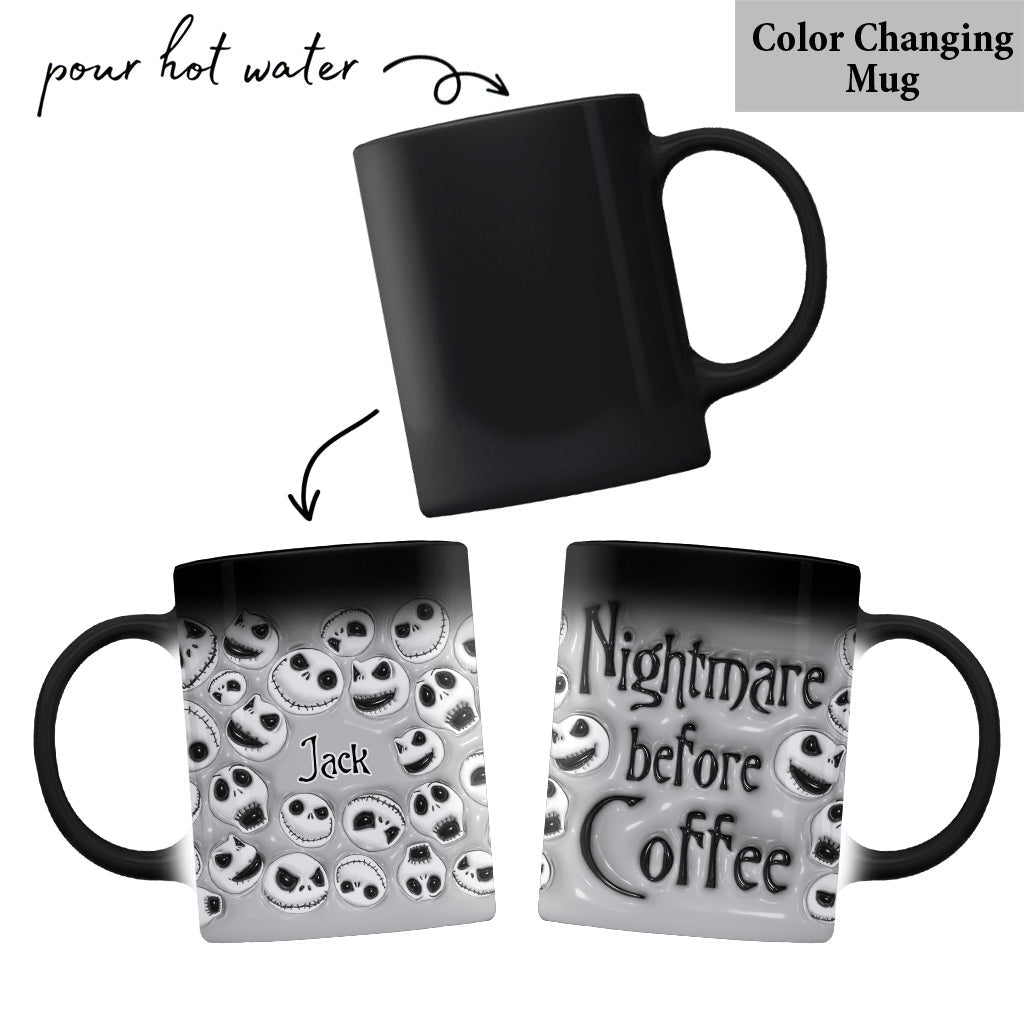 Personalized Nightmare Before Coffee Mug with Custom Name
