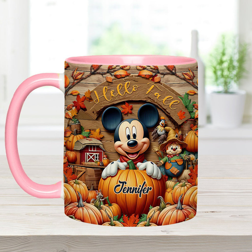 Personalized Hello Fall Accent Mug Custom Name Gift Idea