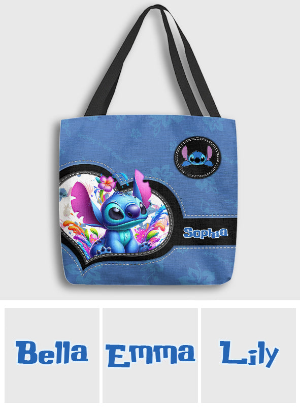 Personalized Blue Ohana Tote Bag Custom Name Gift for Mom