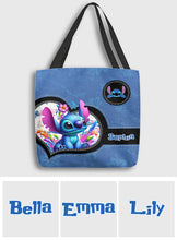 Load image into Gallery viewer, Personalized Blue Ohana Tote Bag Custom Name Gift for Mom
