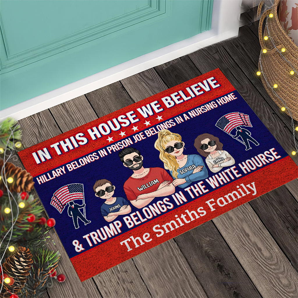 Custom Family Doormat with Personalized Text for Front Entry