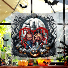 Load image into Gallery viewer, Personalized Halloween Suncatcher Ornament Custom Name Gift
