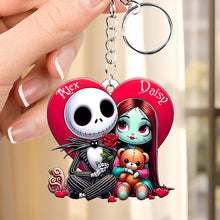 Load image into Gallery viewer, Personalized Nightmare Keychain Custom Name Gift for Couple
