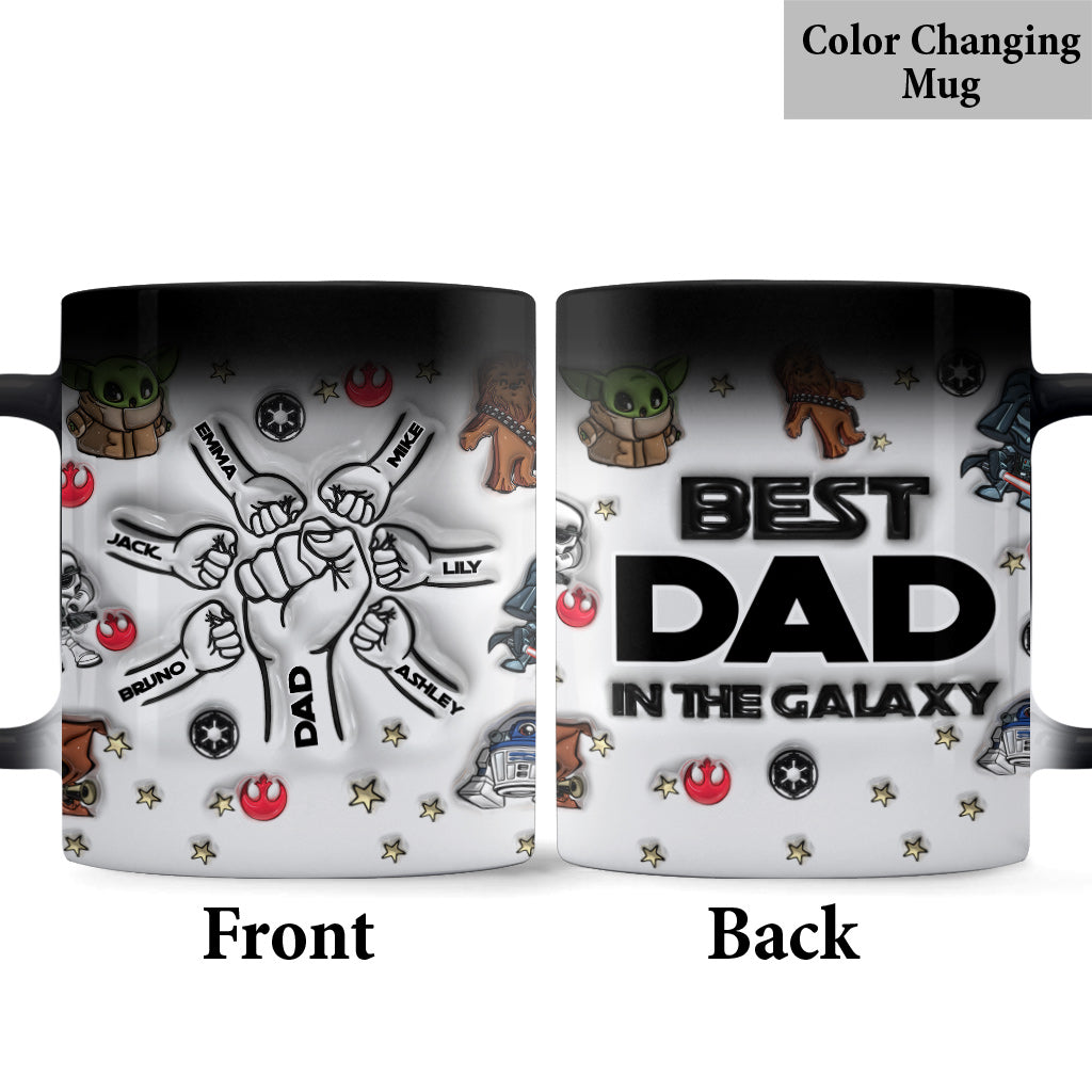 Personalized Best Dad in the Galaxy Mug Custom Names Gift