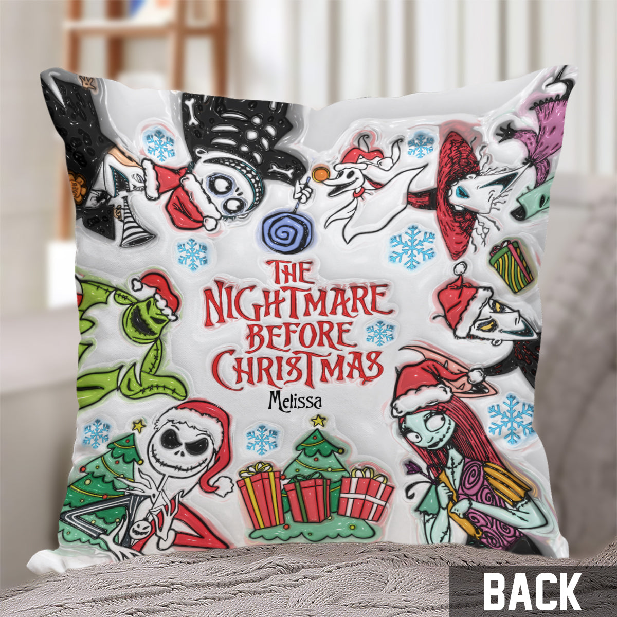 Personalized Nightmare Before Christmas Throw Pillow Gift