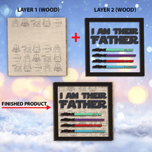 Load image into Gallery viewer, Personalized 2 Layered Wood Plaque I Am Their Father Gift for Dad

