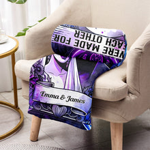 Load image into Gallery viewer, Personalized Halloween Couple Blanket Custom Names Gift
