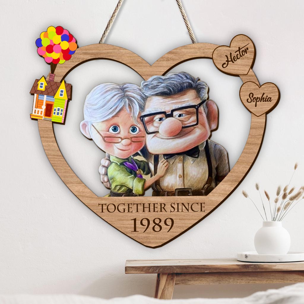 Personalized Heart-Shaped Wood Sign Custom Couple Gift