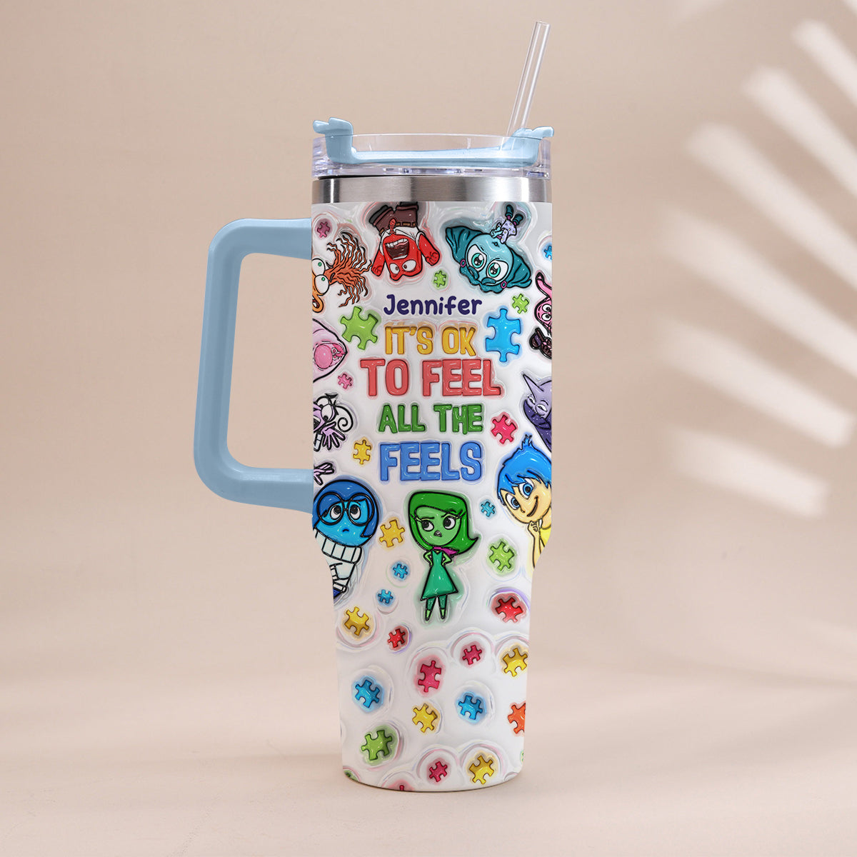 Personalized Autism Awareness Tumbler with Handle for Kids