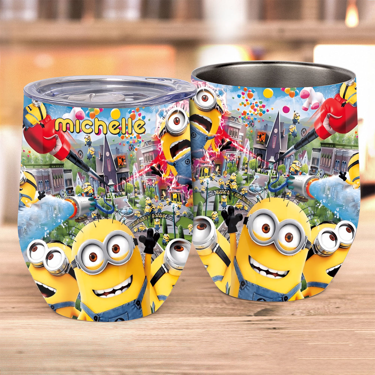 Personalized Minions Wine Tumbler Custom Name Gift Idea