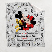 Load image into Gallery viewer, Personalized Double-Sided Flannel Mouse Blanket for Couples
