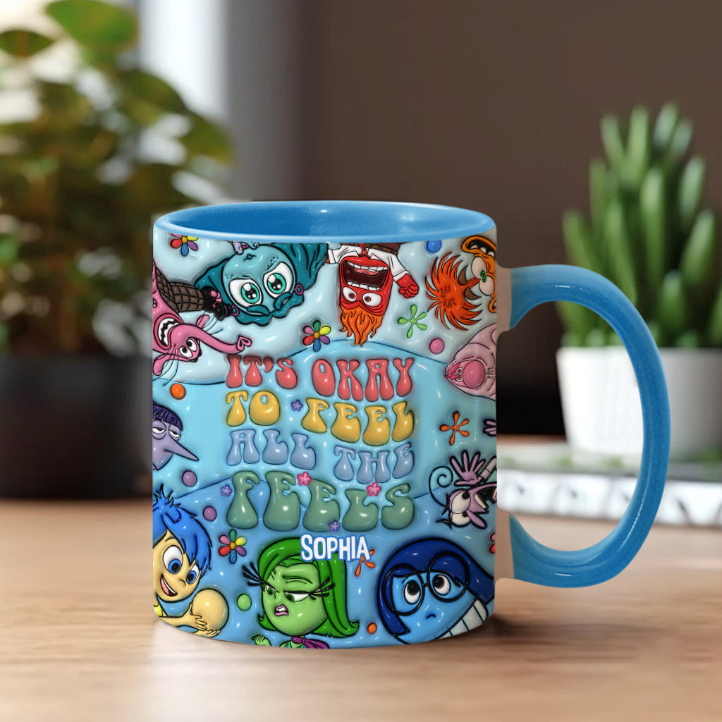 Personalized Ceramic Accent Mug 'It's Okay To Feel All The Feels' Gift for Kids