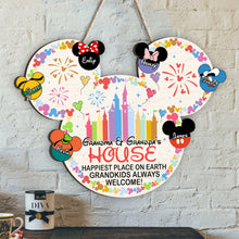 Load image into Gallery viewer, Personalized Mickey Mouse Shaped Wood Sign for Grandkids Welcome Home Decor
