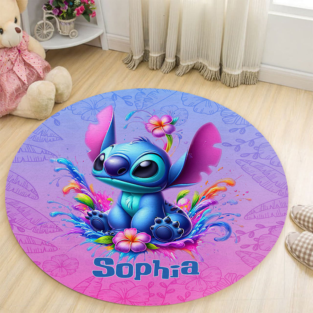 Personalized Ohana Round Rug Custom Name Fun Décor Gift