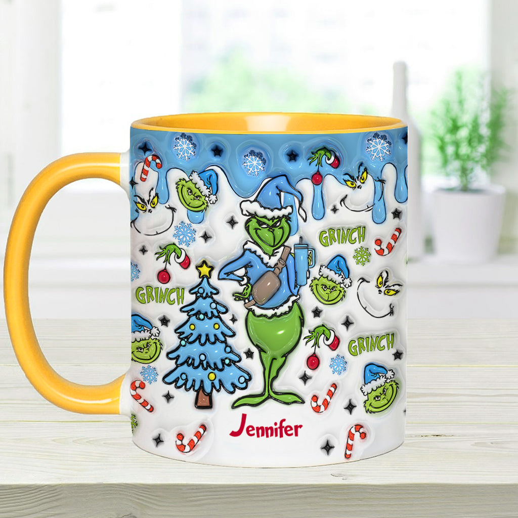Personalized Grinch Accent Mug Custom Name Christmas Gift