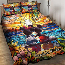Load image into Gallery viewer, Personalized Romantic Sunset Quilt Set for Couples - Wedding, Anniversary Gift
