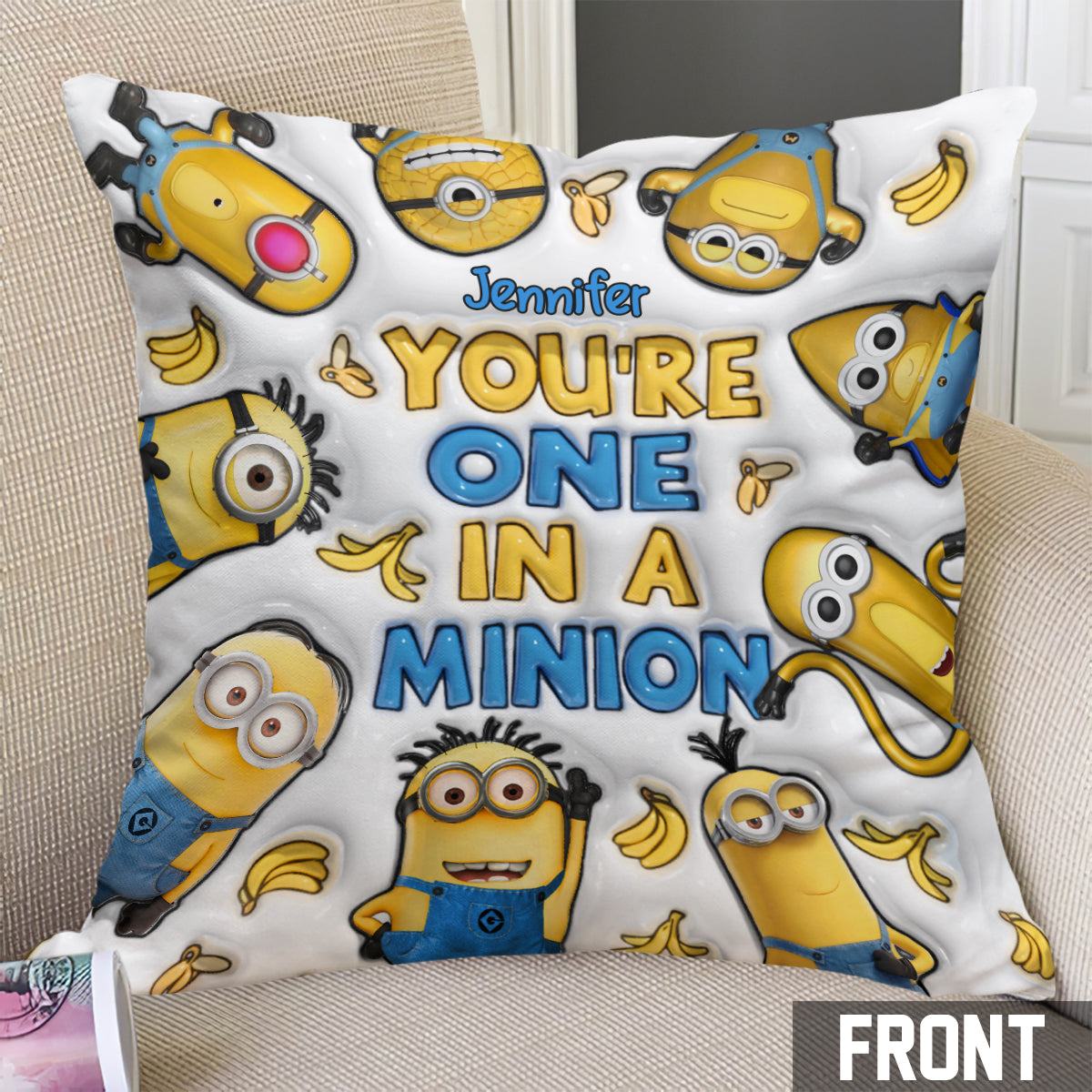 Personalized You're One In A Minion Throw Pillow Gift