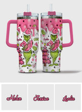 Load image into Gallery viewer, Personalized Grinch Christmas Tumbler with Handle Custom Name Gift
