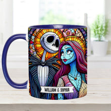 Load image into Gallery viewer, Personalized Jack and Sally Accent Mug Custom Couples Gift
