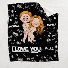 Load image into Gallery viewer, Personalized I Love Your Butt Blanket Custom Name Gift for Couples
