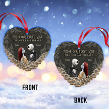 Load image into Gallery viewer, Personalized Nightmare Before Christmas Heart Ornament Custom Names Gift for Couples
