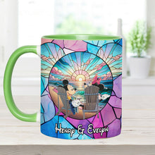 Load image into Gallery viewer, Personalized Ceramic Accent Mug with Sunset Design for Couples
