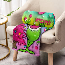 Load image into Gallery viewer, Personalized Grinch Christmas Blanket Custom Name Gift
