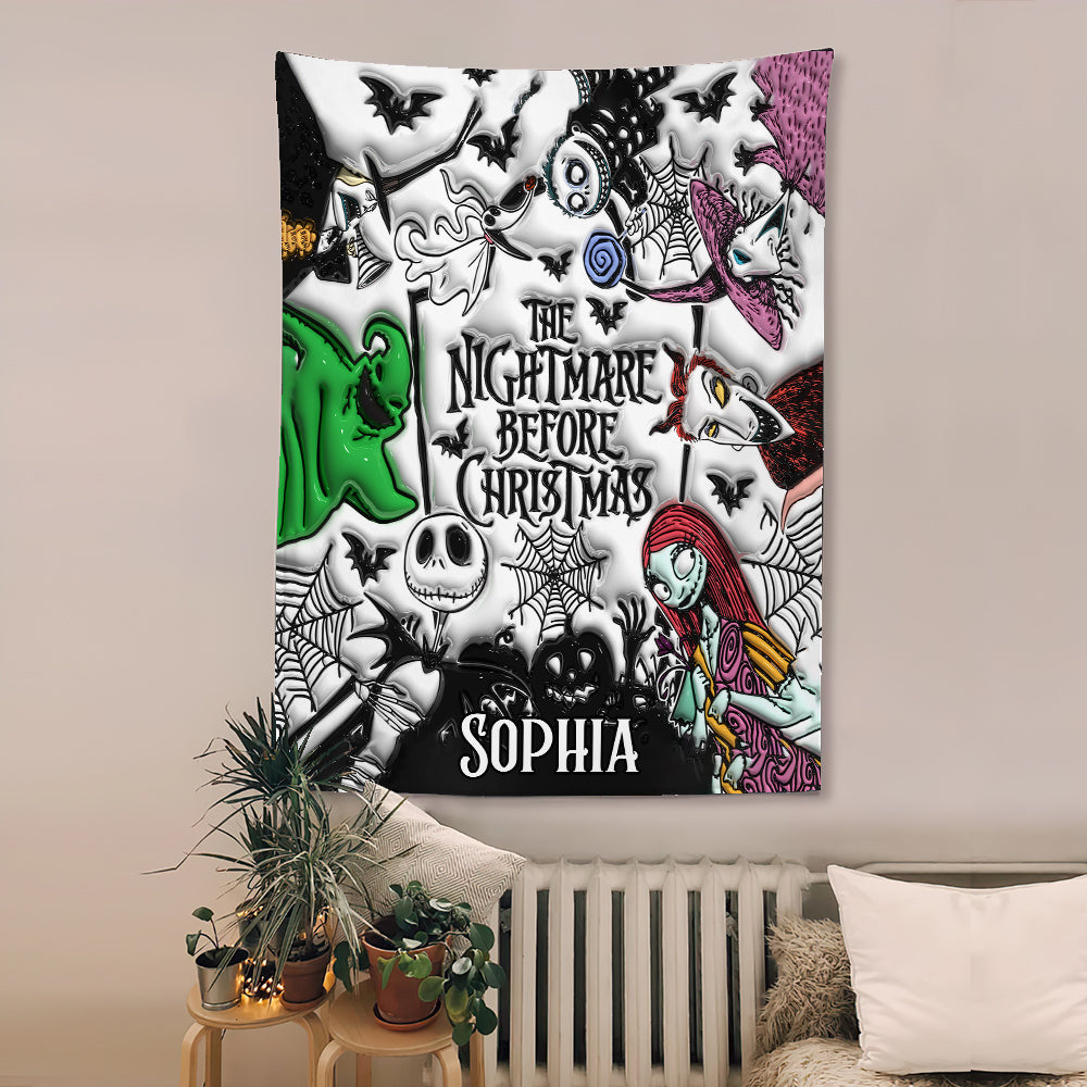 Personalized Nightmare Before Christmas Wall Tapestry Decor Gift