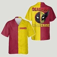 Load image into Gallery viewer, Personalized Deadpool &amp; Wolverine Hawaiian Shirt Custom Name Gift for Him
