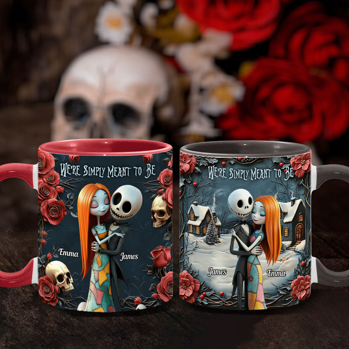 Personalized Nightmare Accent Mug Custom Name Gift for Couple