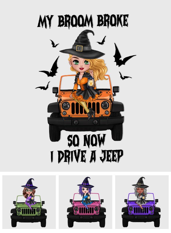 Personalized Witch Decal for Car, Jeep, Halloween Gift
