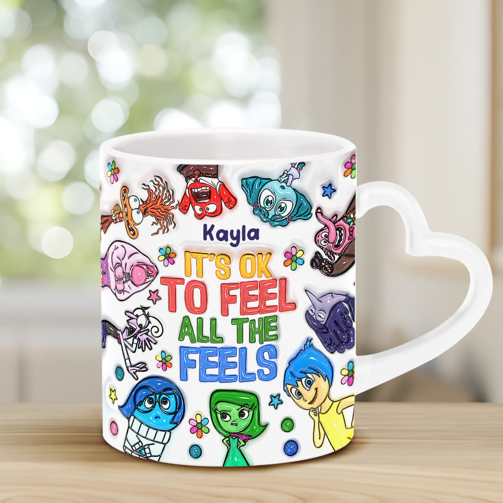 Personalized Heart Handle Mug Custom Name Gift for Mom