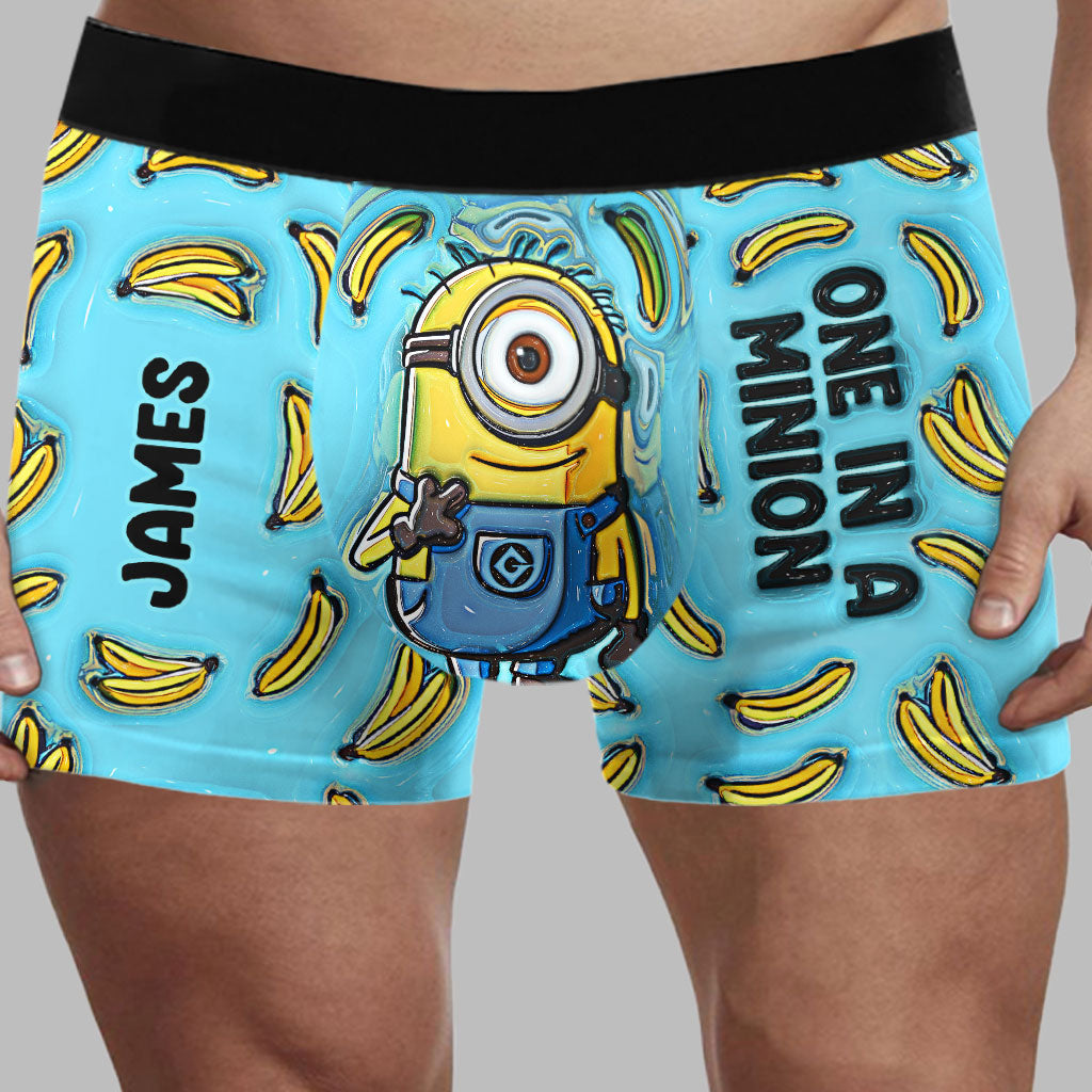 Personalized Men's Boxer Briefs with Minion Design Gift