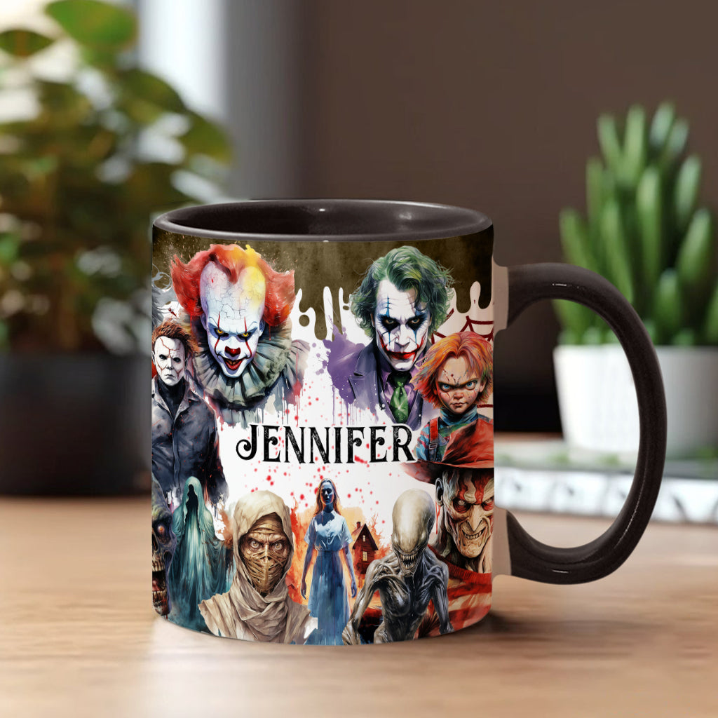 Personalized Horror-Themed Accent Mug Custom Name Gift