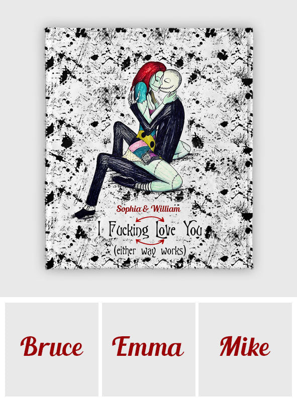 Personalized Nightmare Blanket Custom Name Gift for Couples