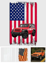 Load image into Gallery viewer, Personalized American Flag Car Decal Die Cut Custom Design
