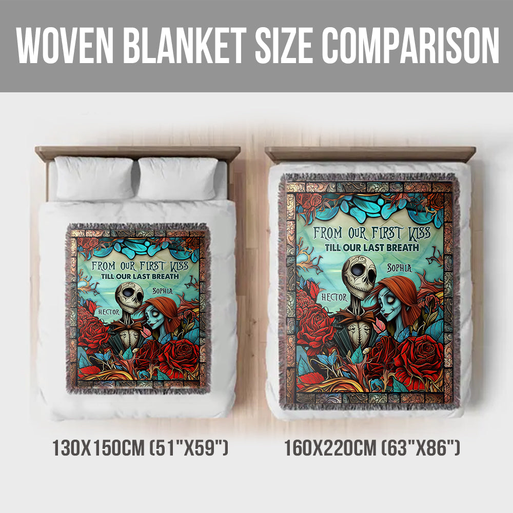 Personalized Woven Blanket Custom Couple Design Gift for Christmas