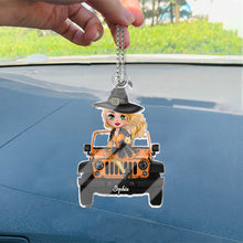 Load image into Gallery viewer, Personalized Witch Car Ornament Custom Shaped Gift for Halloween
