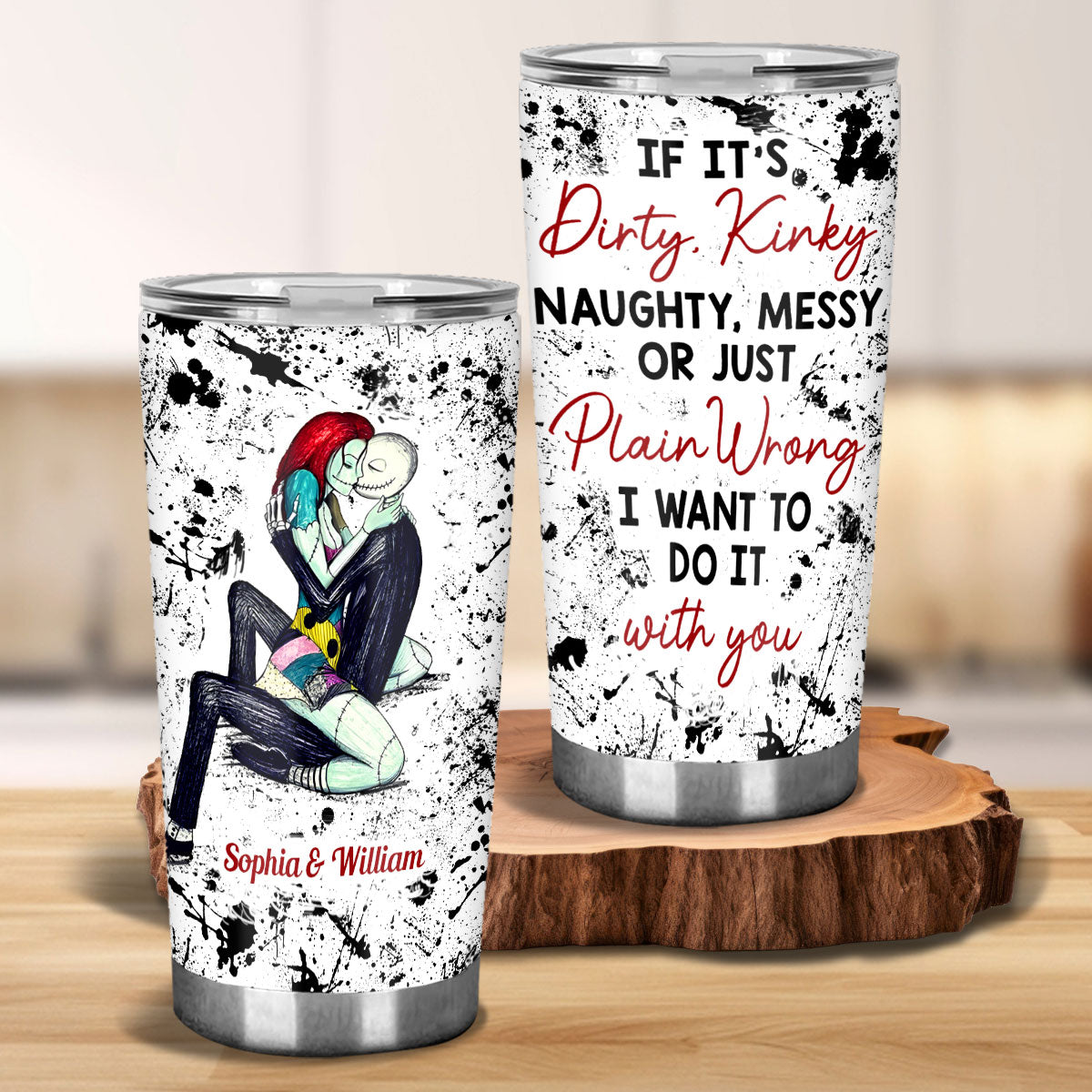 Personalized Nightmare Tumbler Custom Name Gift for Couple