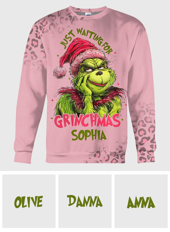 Personalized Grinch Christmas All Over Shirt for Kids with Custom Name