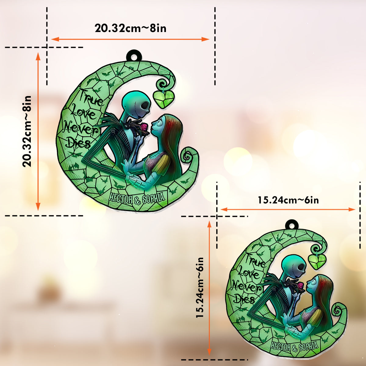 Personalized Nightmare Suncatcher Ornament Unique Gift for Couples