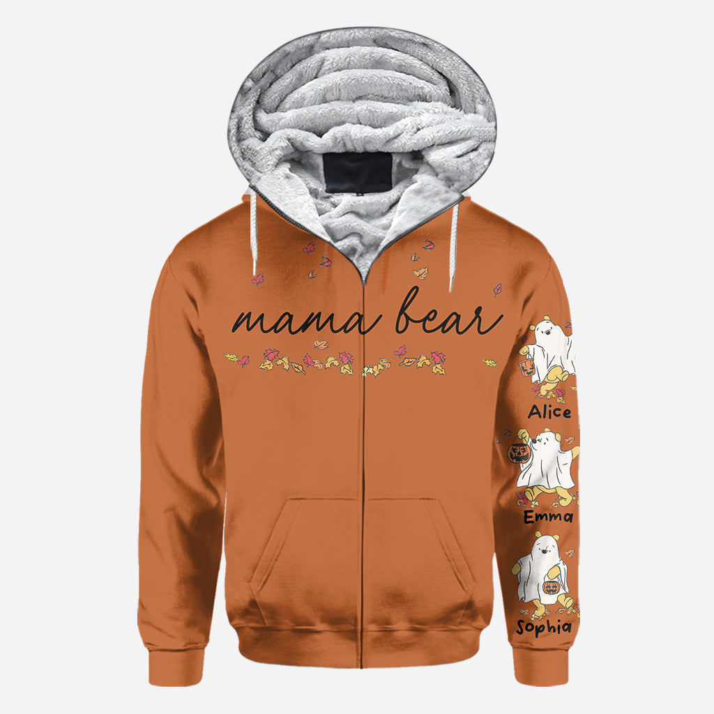 Personalized Mama Bear All Over Shirt for Mom with Custom Names