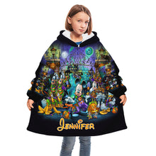Load image into Gallery viewer, Personalized Halloween Blanket Hoodie Custom Name Gift
