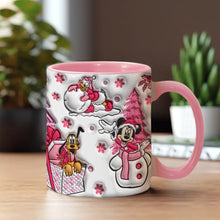 Load image into Gallery viewer, Personalized Christmas Mouse Accent Mug Custom Name Gift
