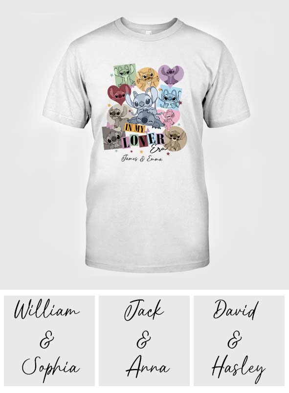 Personalized Couple T-shirt & Hoodie with Custom Names Gift for Her & Him