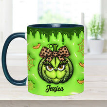 Load image into Gallery viewer, Personalized Grinch Accent Mug Custom Name Holiday Gift

