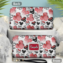 Load image into Gallery viewer, Personalized Minnie Mouse Leather Long Wallet for Women
