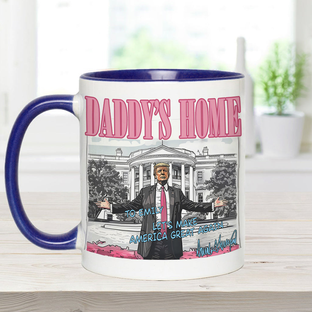 Personalized Two-Tone Accent Mug Custom Name Gift for Dad