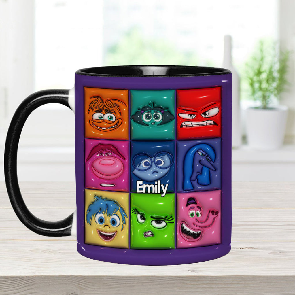 Personalized Accent Mug with Emotion Faces Custom Name Gift